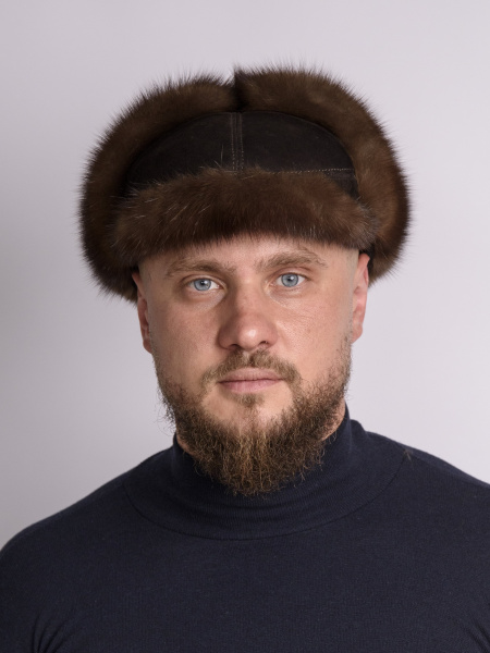 Кепка из меха соболя и замши