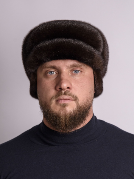 Кепка «Ватсон» из меха норки, «махагон» 