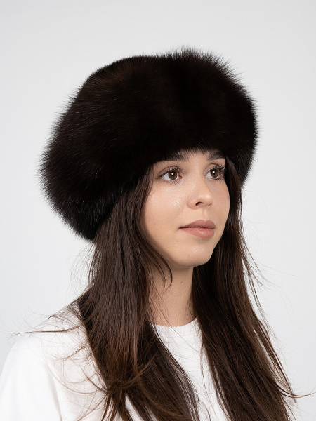 Боярка из меха соболя и норки, коричневый