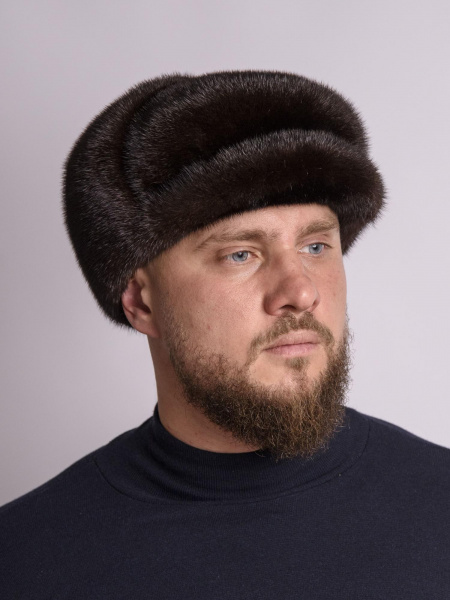 Кепка «Ватсон» из меха норки, «махагон» 