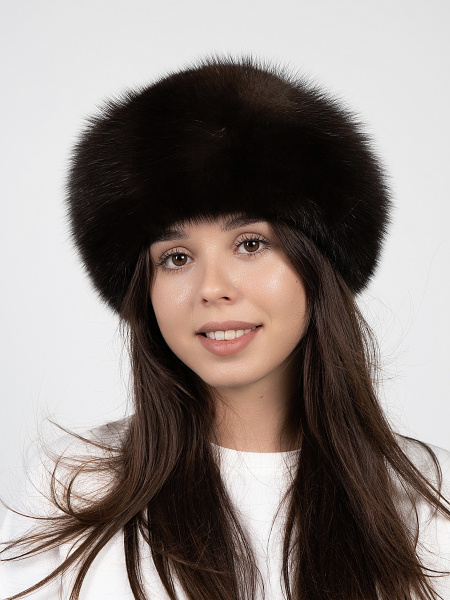 Боярка из меха соболя и норки, коричневый