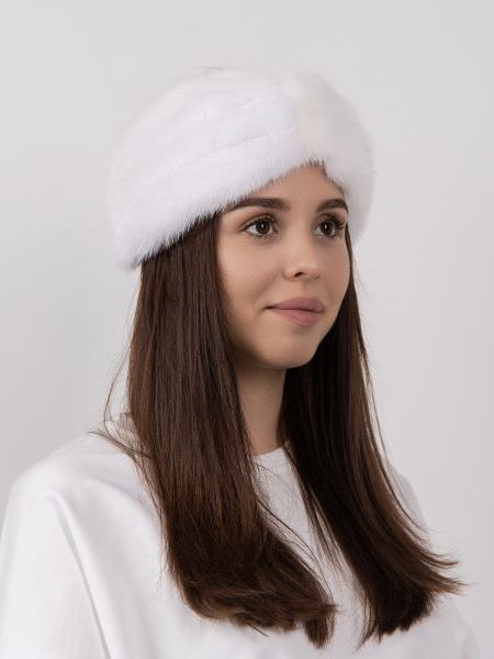 Повязка из меха норки, белый