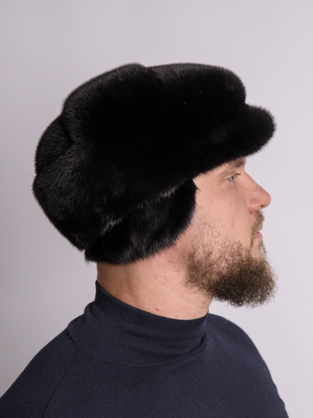 Кепка «Ватсон» из меха норки, черный