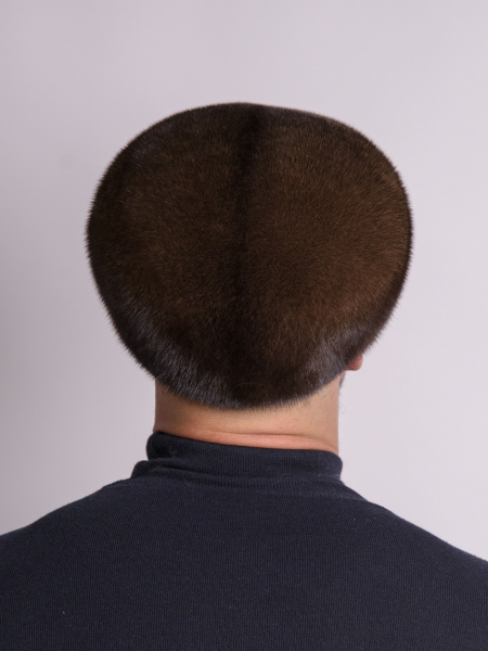 Кепка реглан №3 из меха норки, «орех»