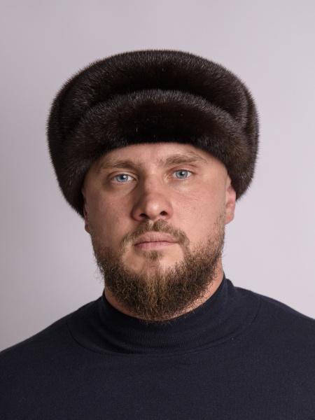 Кепка «Ватсон» из меха норки, «махагон» 