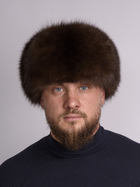 Ушанка из цельного меха соболя и норки