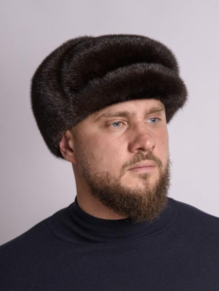 Кепка «Ватсон» из меха норки, «махагон» 