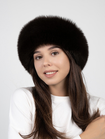 Боярка из меха песца и каракуля, коричневый