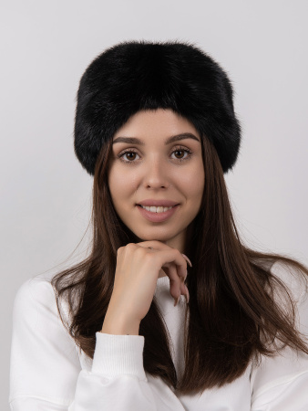 Повязка из меха норки, черный