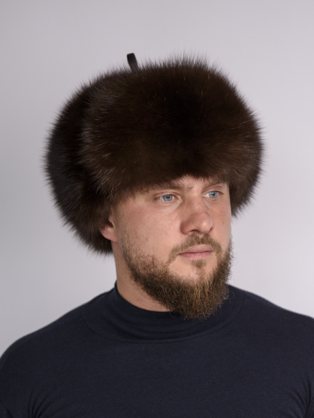 Ушанка из цельного меха соболя