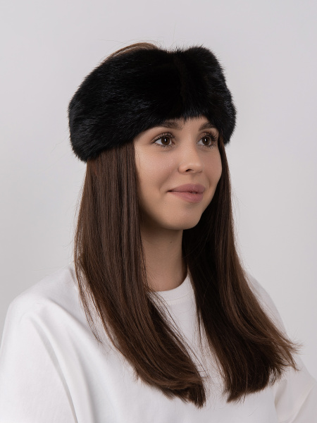 Повязка из меха норки, «махагон»