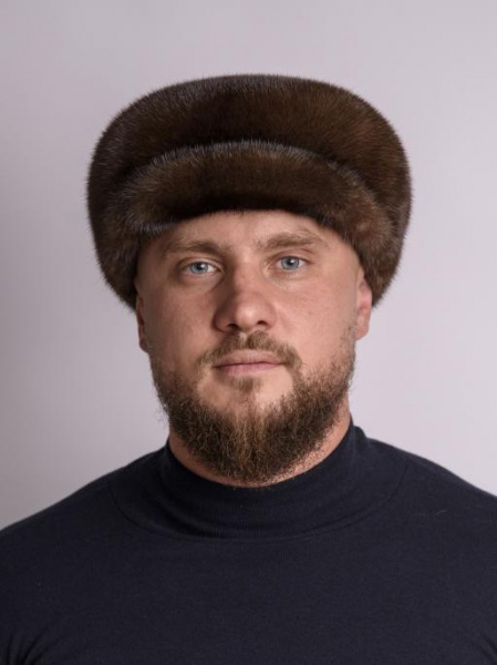 Кепка реглан №2 из меха норки, «орех»