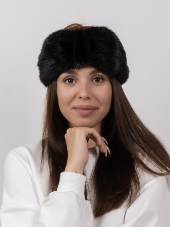 Повязка из меха норки, «махагон»