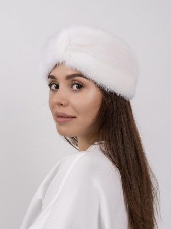 Повязка из меха норки, белый