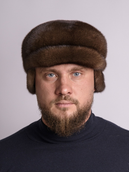 Кепка реглан №1 из меха норки, «орех»